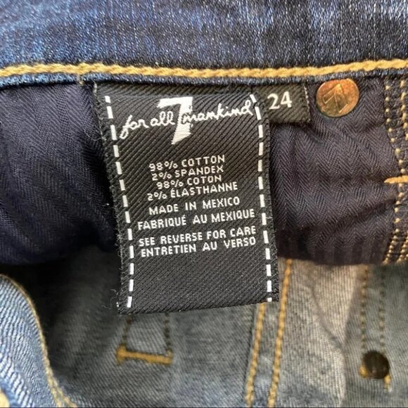 7 For All Mankind Ankle Gwenevere Raw Step Hem Medium Blue - Picture 9 of 10